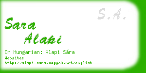 sara alapi business card