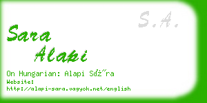 sara alapi business card